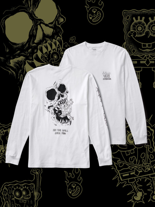 Camiseta Vans x SpongeBob Gigliotti Skull ClassicFit Manga Longa Branco 03